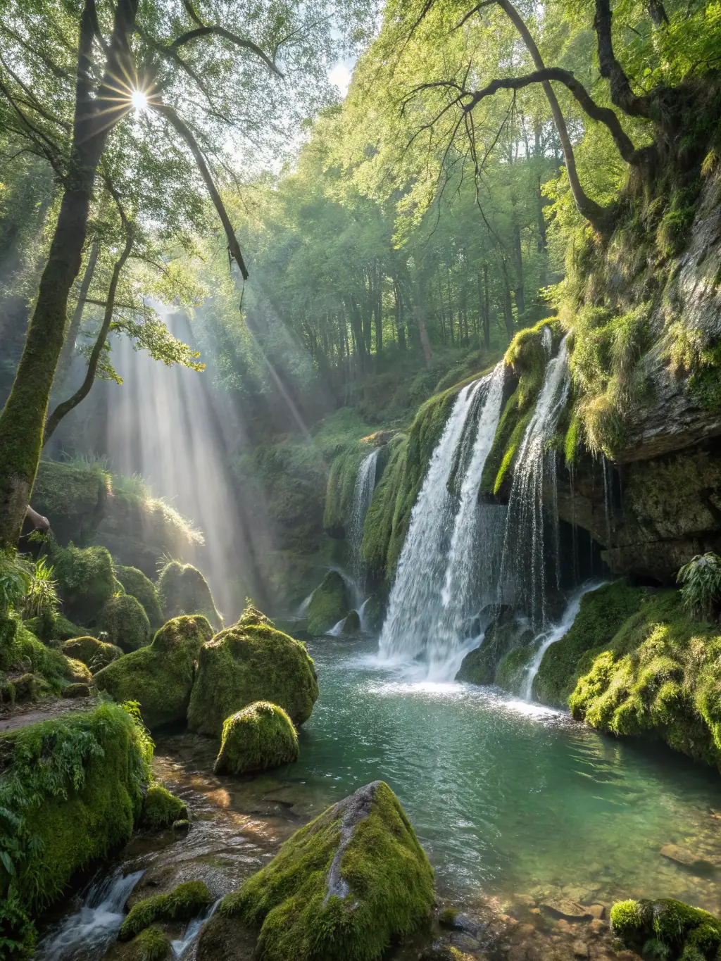 A photograph of the Lepterija gorge on Suva Planina, highlighting its steep cliffs, lush greenery, and the clear stream flowing through it, capturing the dramatic beauty of the natural landmark.